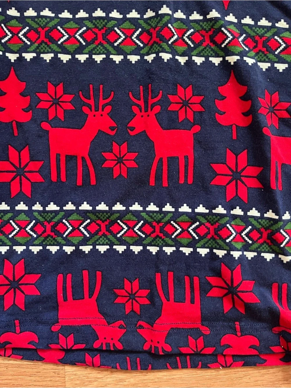 Hanna Andersson Navy & Red Reindeer Holiday Pajama Set